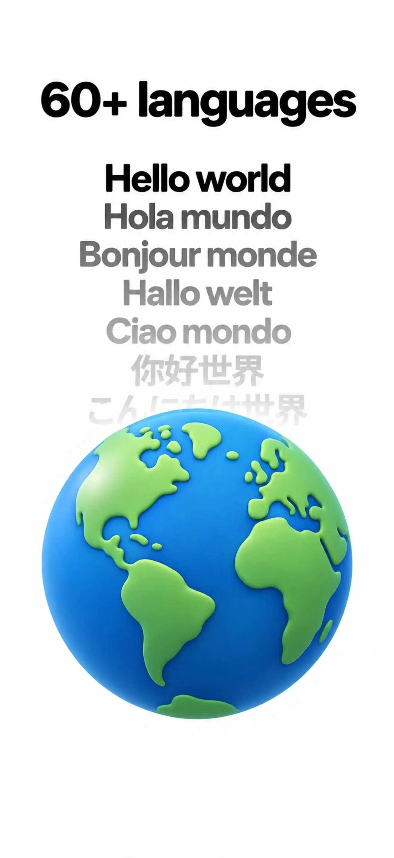 Sunote multilingual AI note and transcription support screen on iPhone