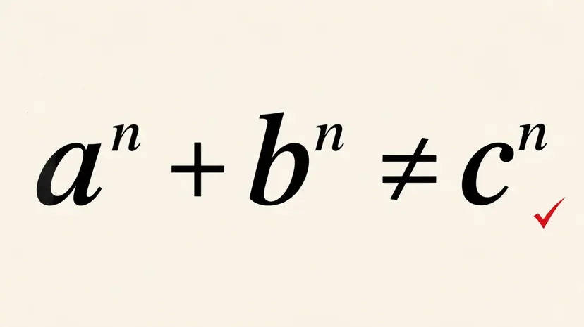 A monumental Fermat-style equation with a small red verification mark